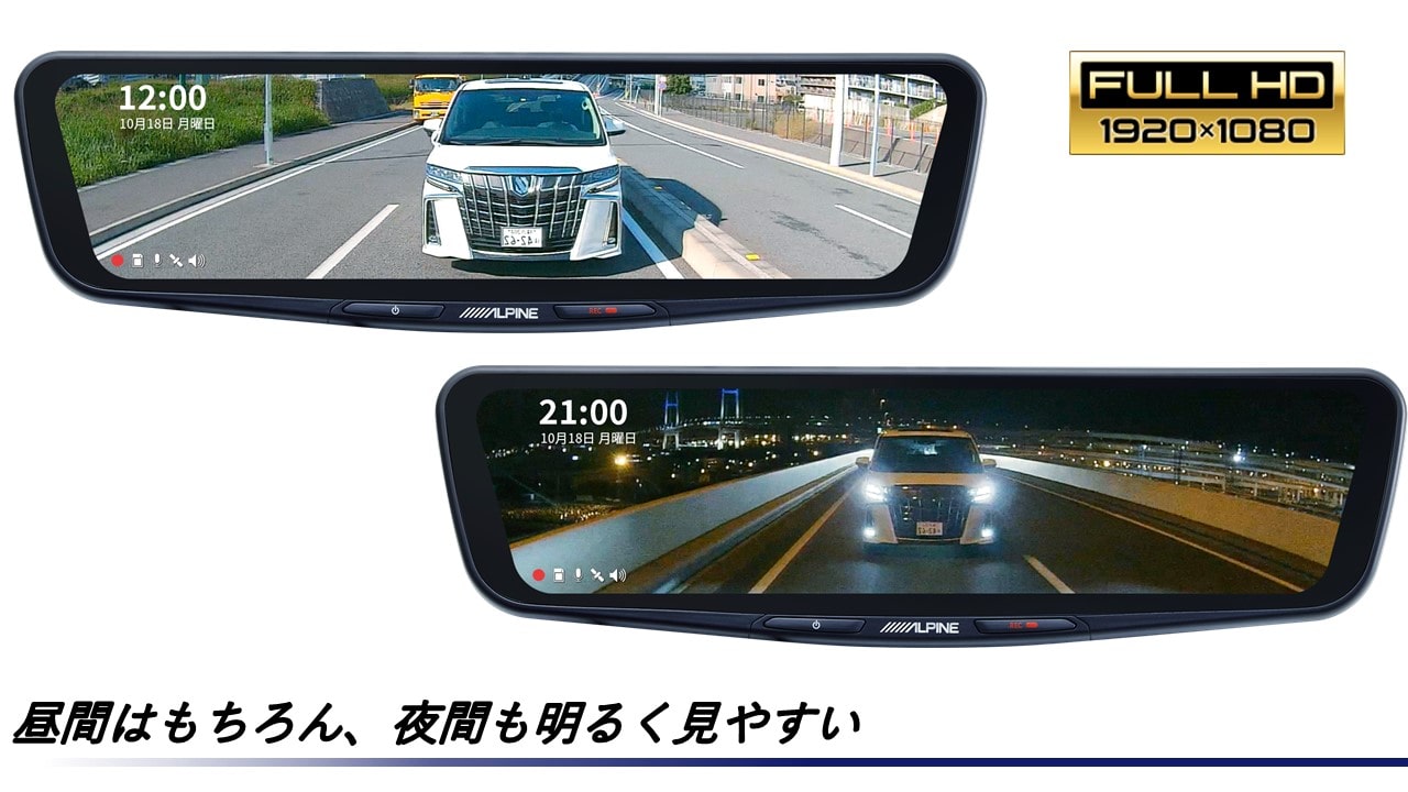 【取付コミコミパッケージ】ハリアー専用12型ドライブレコーダー搭載デジタルミラー 車内用リアカメラモデル